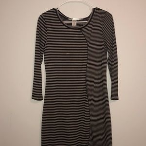 max studio long sleeve striped dress
